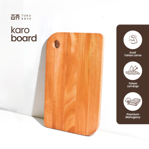 talenan kayu mahoni solid karo board minimalis lubang gantung cutting board premium food grade tukukayu